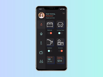 UI Daily Challenge 021 - Home Monitoring app dailyui design flat illustration ios ui ux