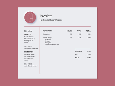 UI Daily Challenge 046 - Invoice