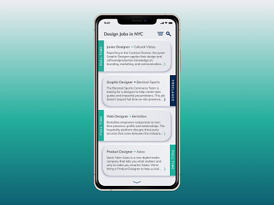 Daily UI Challenge 050 - Job Listing app dailyui dailyuichallenge design ios job listing ui ux