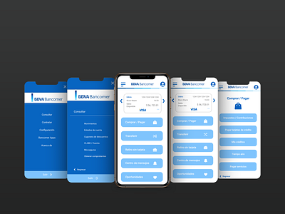 Bancomer rediseño AI/IU adobe xd app design mobile app prototyping ui ux