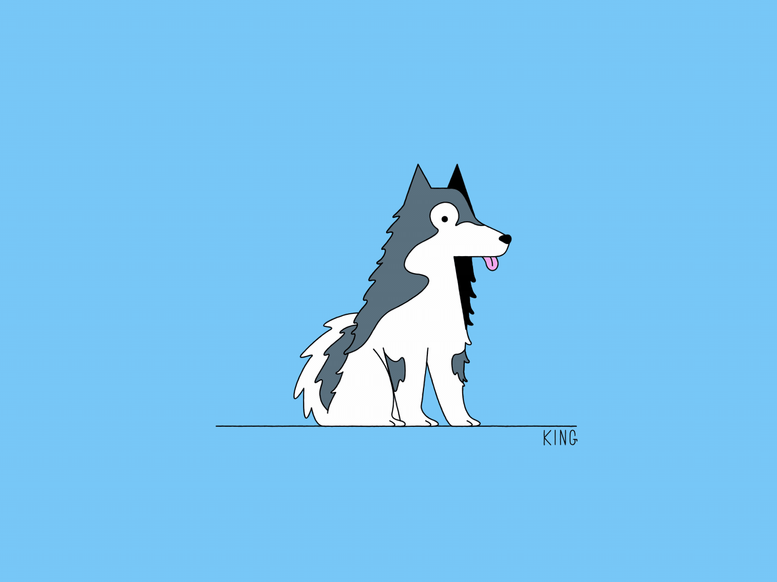 King the Doge 2d character 2d illustration dog husky vector