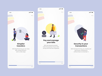 Introduction for Bank application banking app intro screen mobile ui ux