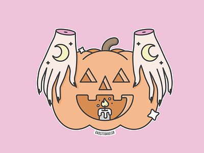 Magic Pumpkin ghosttraveler graphic design halloween illustration kawaii magic magical pastel pumpkin spooki vector witch witchy