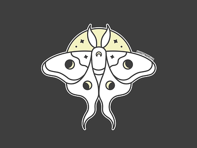 Luna Moth bug ghosttraveler graphic design halloween illustration luna magic moon moth moth vector witchy