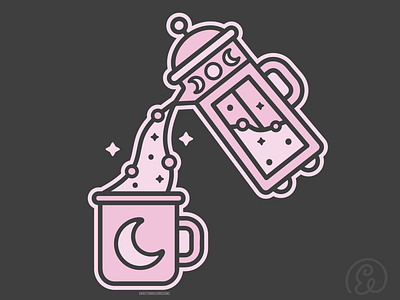 Pour a Lil’ Magic adobe illustrator coffee design graphic design illustration inktober line art magic vector