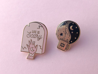 Witchy Enamel Pins enamel pins graphic design halloween illustration pingang pins witchy