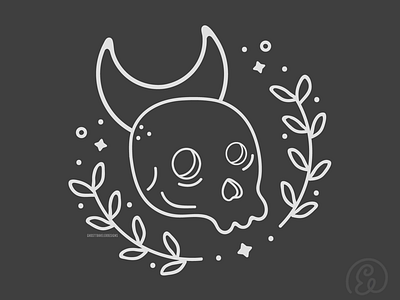 Horned God adobe illustrator graphic design halloween illustration line art skull spooky witch witchy