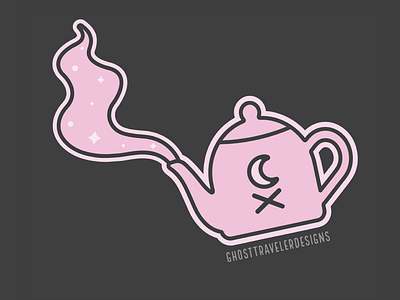 Teapot Poison flat design ghosttraveler ghosttravelerdesigns graphic design graphic designer magic night shade pastel poison tea pot vector witch witchcraft witchy