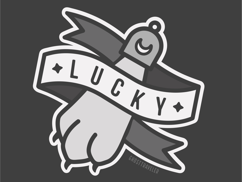 Lucky Rabbit’s Foot flat design ghosttraveler graphic design grayscale illustrator lucky magic vector witchy