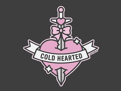 Cold Hearted cold hearted feminist ghosttraveler heart pastel pink strong tattoo vector