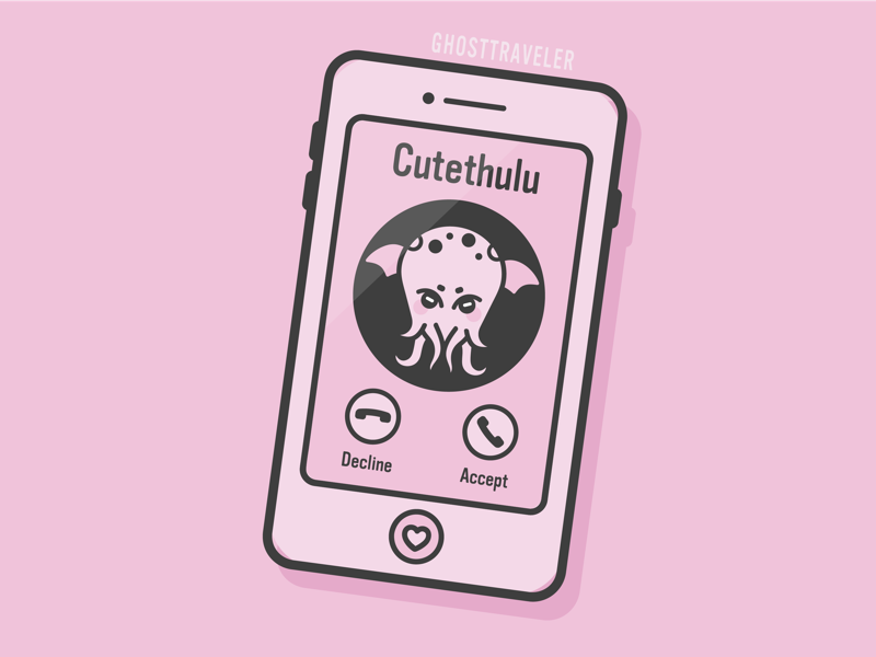 Cutethulu spooky design phone vector cute kawaii ghosttraveler pastel cutethulu cuthulu
