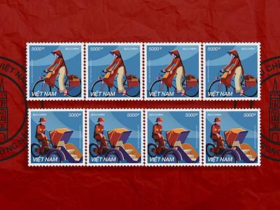 [Postage Stamps] Saigon 1975s design flat illustration saigon vector