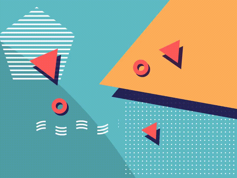 Hello Dribbble 2d after effect blue concept design dots flat forms gif hello dribbble lines memphis motion motion art orange pop art terne