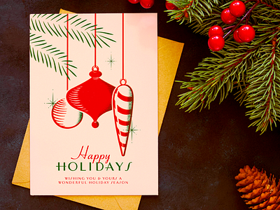 Happy Holidays / Vintage Christmas Card christmas graphic design happy holidays illu illustration retro vintage