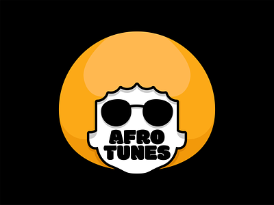 Afro Tunes afro album art alternative apple music curly dark design face gold groovy hair head illustration jams music playlist shades sunglasses tunes vector