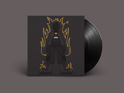 Donda - Kanye West album album art album cover black boots chain donda fashion fire flames illustration kanye kanye west mask music record spikes vest vinyl ye