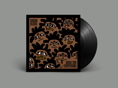 Back For Everything - Kodak Black album art album cover back for everything black brown dreads expression eyes faces gold illustration kodak kodak black music pill rap smoking tattoos teeth vinyl