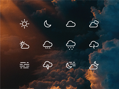 Weather icons forecast icon set iconograhpy icons iconset line set sunny weather
