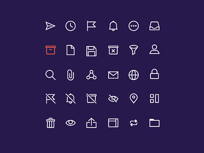 Email Icons email grid icon icon set iconography icons interface line mail set simple ui web