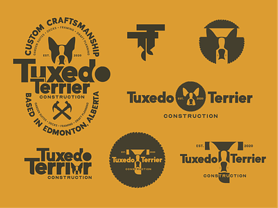 Tuxedo Terrier Construction branding design icon identity branding identitydesign illustration. logo logo design logo mockups social icons typography vector