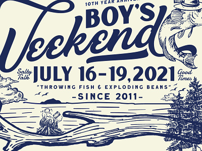 Boy's Weekend branding camp guys weekend logo design typography