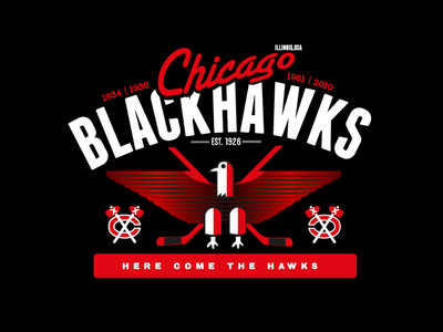 Chicago Blackhawks branding illustration. logo design