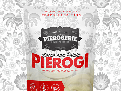 Pierogerie Polish Foods Inc branding logo design packaging packaging design packaging mockup print and pattern