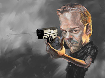 Jack Bauer 24 digital drawing jack bauer keiffer sutherland painter painting portrait sketch