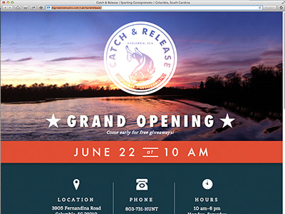 Catch and Release Consignments grand opening retail splash page website