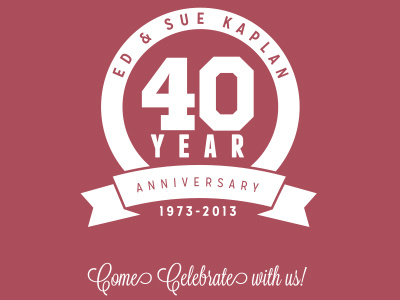 Kaplan's 40th Anniversary graphic illustrator logo postcard