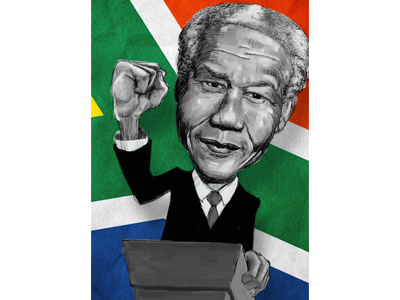 Nelson Mandela drawing illustration nelson mandela painting portrait