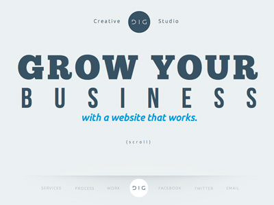 DIG Creative Studio website design interactive parallax website