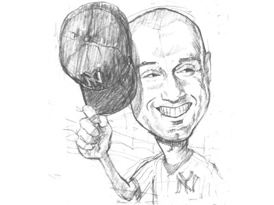 Derek Jeter baseball captain caricature derekjeter re2pect yankees