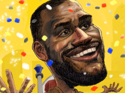 Lebron James | Coming Home basketball caricature cleveland lebron james nba painter 12 painting portrait sketch