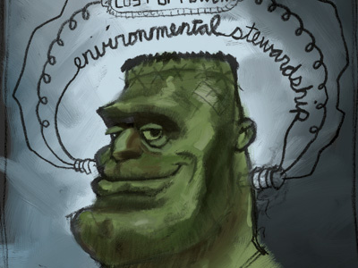 Frankenstein caricature frankenstein goals painting poster