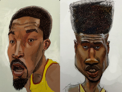 New Cleveland Cavaliers iman shumpert jr smith illustration caricatures digital portraits painting photoshop painter