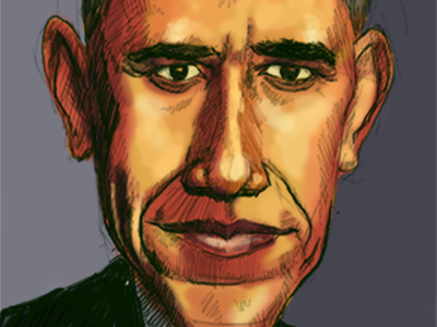 Sketch of President Obama caricature digital illustration obama photoshop sketchbook