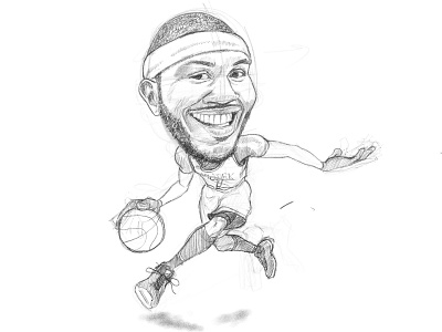 Carmelo Anthony Sketch adobe sketch caricature carmelo anthony ipad pro nba new york knicks sketching