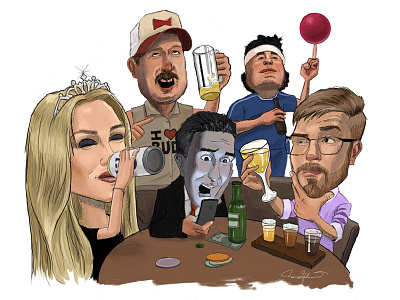 Beer Bros adobe caricature charleston city paper digital painting painter photoshop