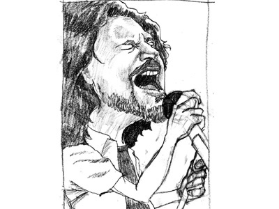 Eddie Vedder sketch caricature drawing illustration pearl jam pen