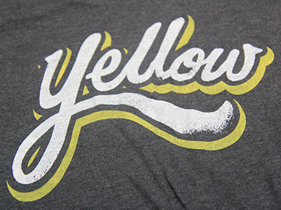 Yellow t-shirt illustration pearl jam screen printing type yellow ledbetter