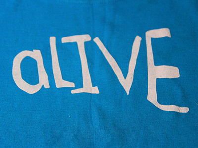 T-shirt Alive alive illustration pearl jam screen printing type