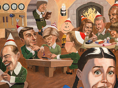 Celebrate the Season Mural caricature drawing illustration painting