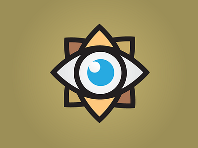 Eyeflower earthtone eye flower illustration logo vector