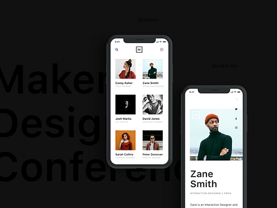 Makers Design Conference App animation app branding design identity ios minimal mobile typography ui ux web