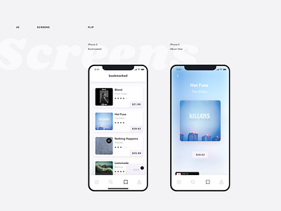 Flip // Record Store App Screens app branding clean design identity ios minimal mobile typography ui ux web website