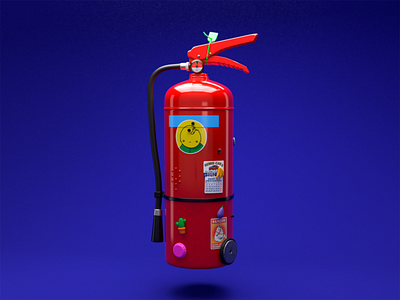 Extintor 3d 3d art 3dart blender buenos aires fire fire extinguisher illustration