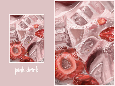 pink drink digital art food illustration illustration pink drink starbucks
