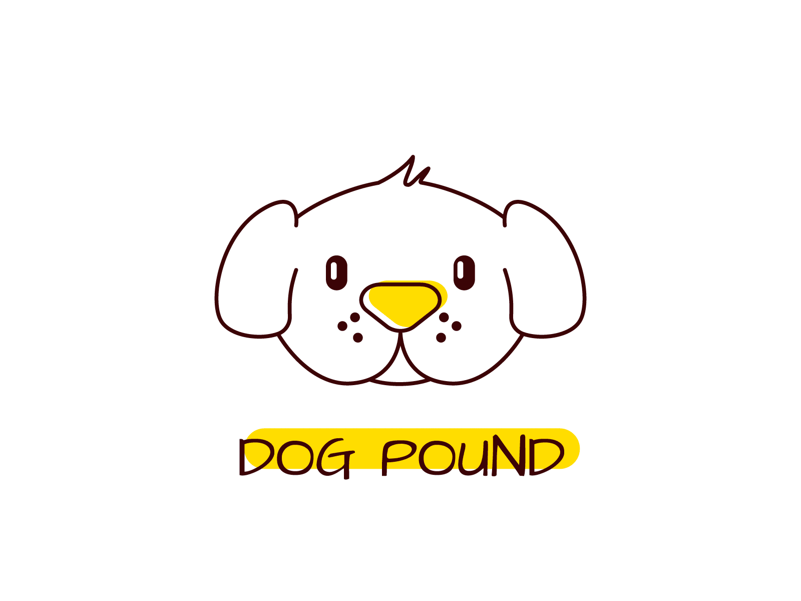 dog pound branding character design logo