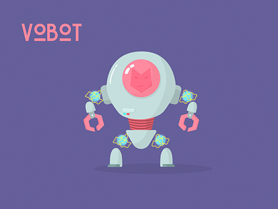 Vobot character design flat robot vector weekly challenge weekly warm up